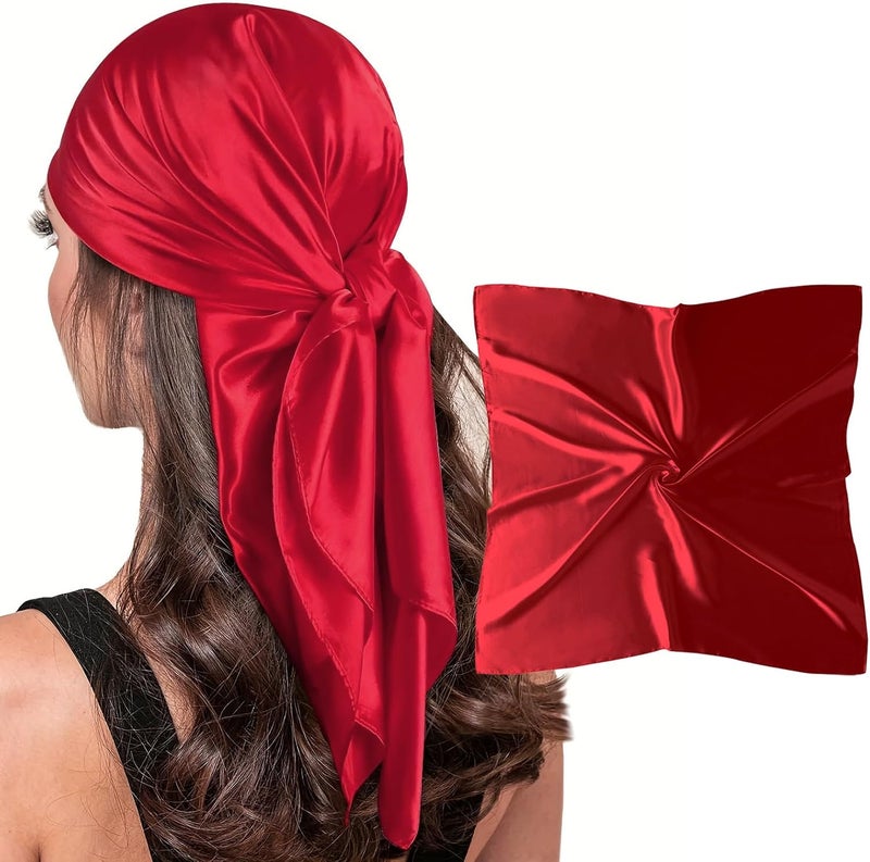 vimate 35" Square Silk Like Head Scarf - Women's Fashion Silk Feeling Scarf for Hair Wrapping and Sleeping at Night. - Image 1